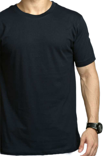 Black Adler Plain Black 100% Cotton T-shirt for Men