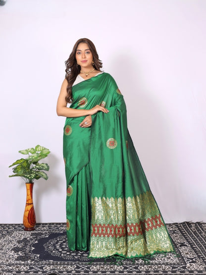 Lichi Silk Saree with Zari Weaving Work: Timeless Elegance