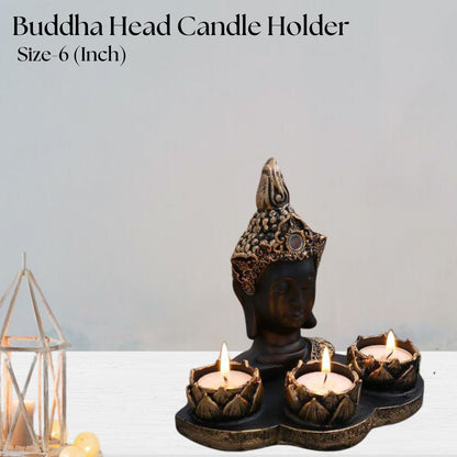 Buddha Head Candle Holder