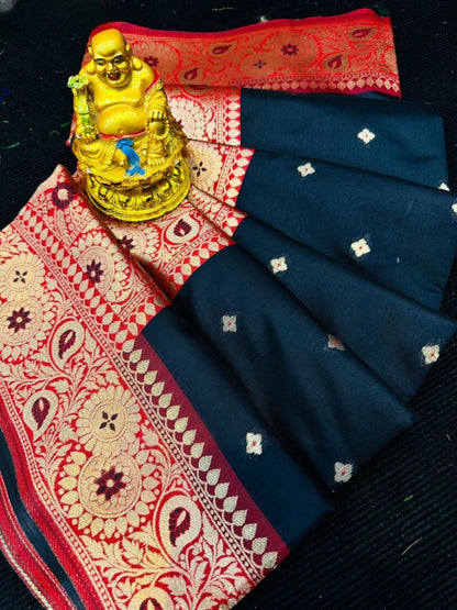 Luxurious Lichi Silk Saree with Zari Weaving Work: Timeless Elegance