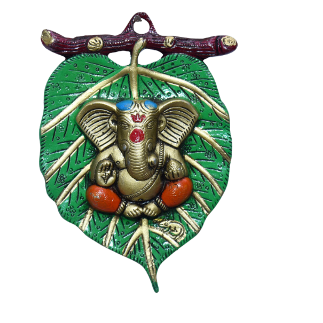 Metal Leaf Ganesh