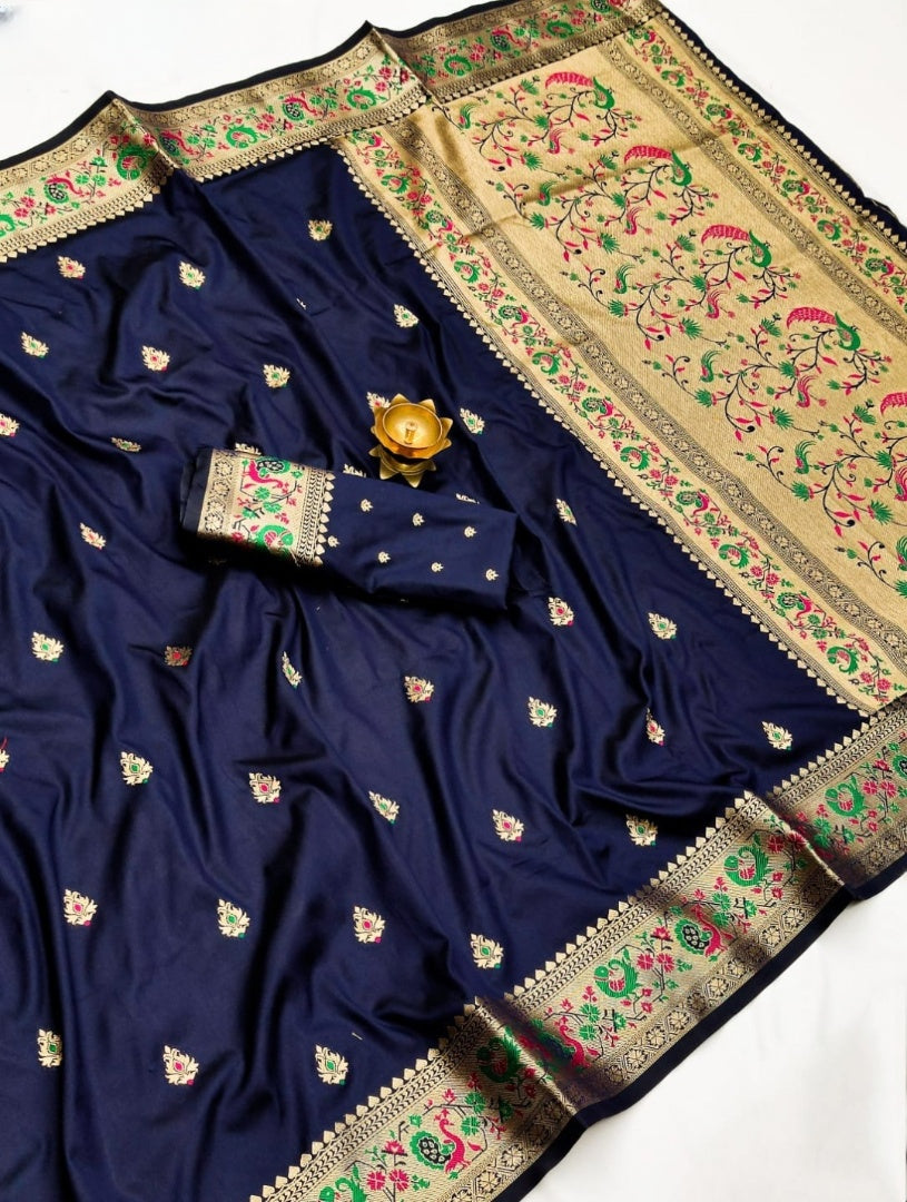 Regal Paithani Silk Saree with Zari Weaving Work: Timeless Elegance