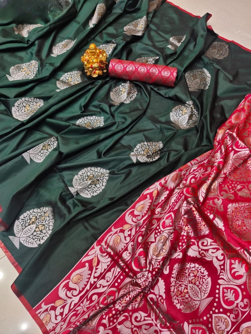 Lichi Silk Saree with Zari Weaving Work: Timeless Elegance