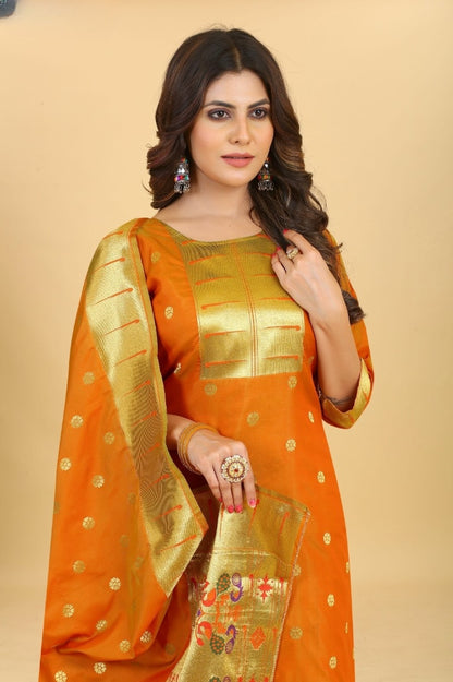 Paithani silk unstitched dress