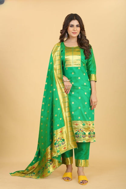 Paithani silk unstitched dress