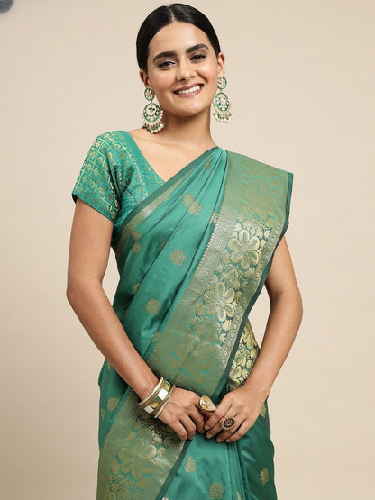 Exquisite Lichi Silk Saree with Zari Weaving Work: Timeless Elegance