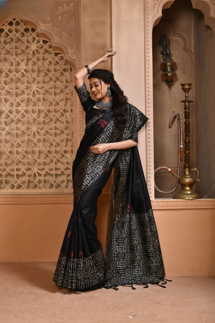 Classic Raw Silk Saree with Woven Design
