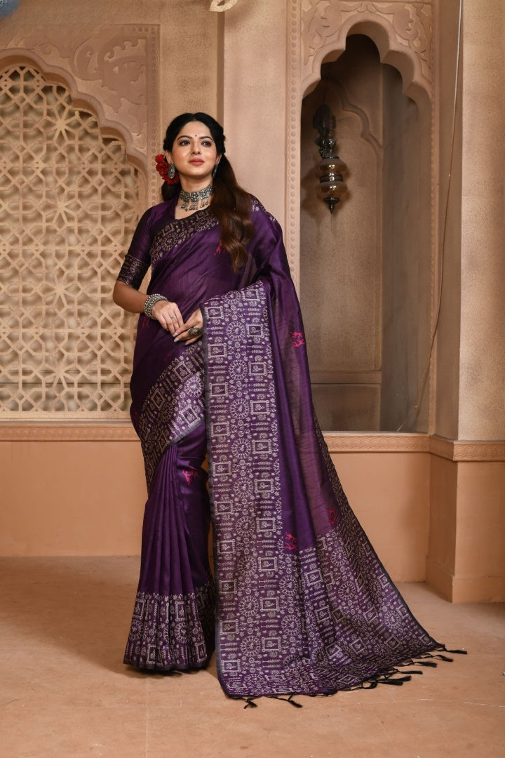 Classic Raw Silk Saree with Woven Design