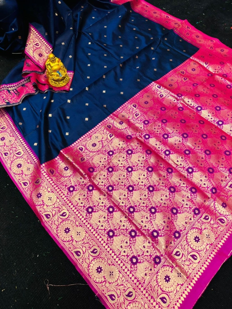 Elegant Lichi Silk Saree with Zari Weaving Work: Timeless Beauty