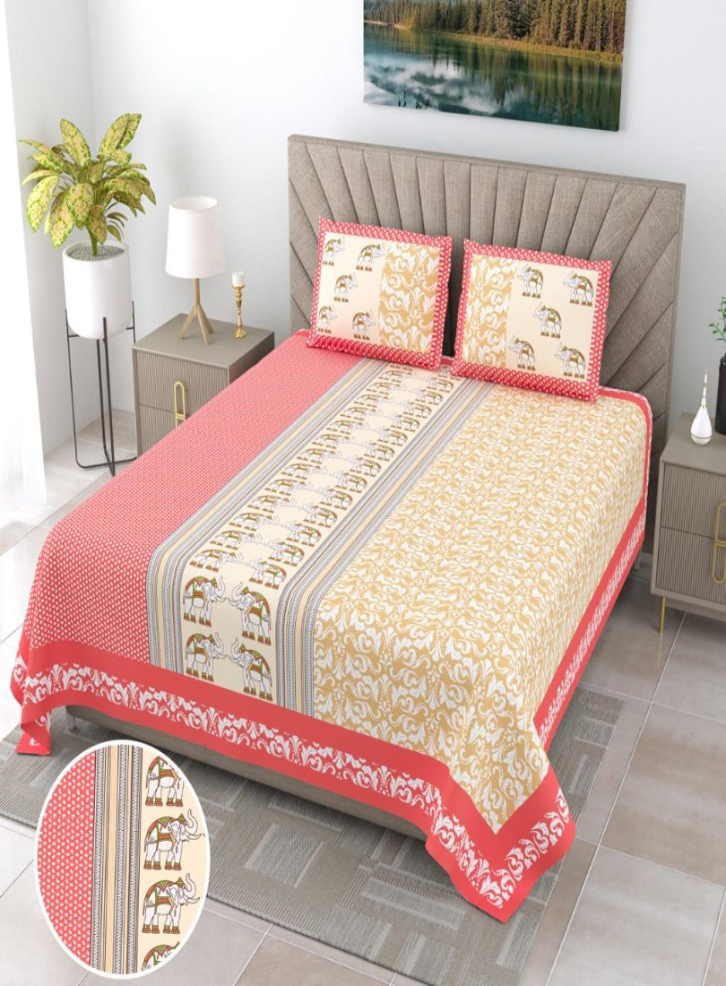 Supreme Comfort: Jumbo Size Bedsheets Set with Premium Quality Cotton Autoloom Fabric